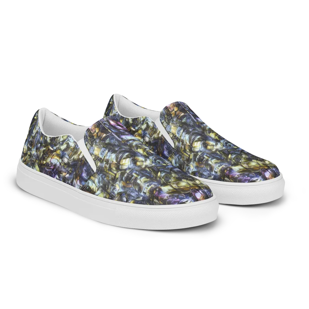 Indigo Alchemy on Men's Slip-On Canvas Shoes — Right Front