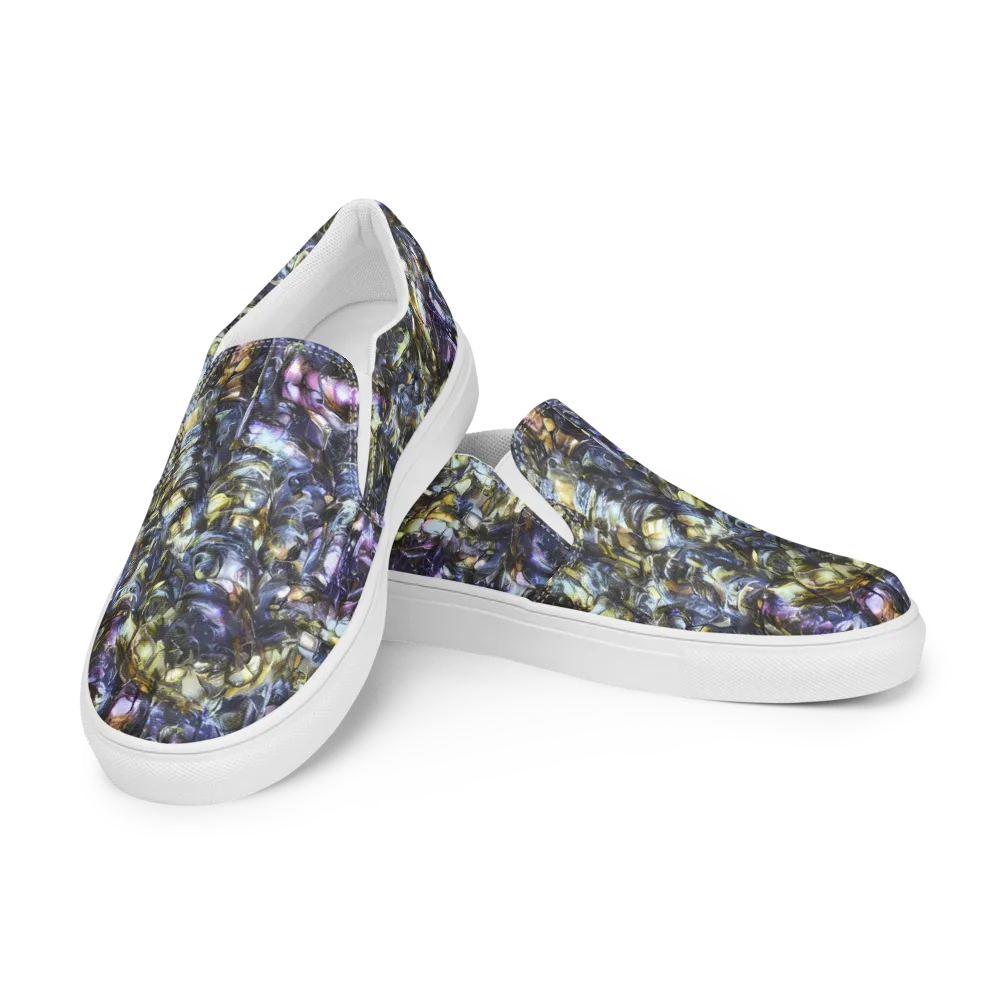 Indigo Alchemy on Men's Slip-On Canvas Shoes — Left Front
