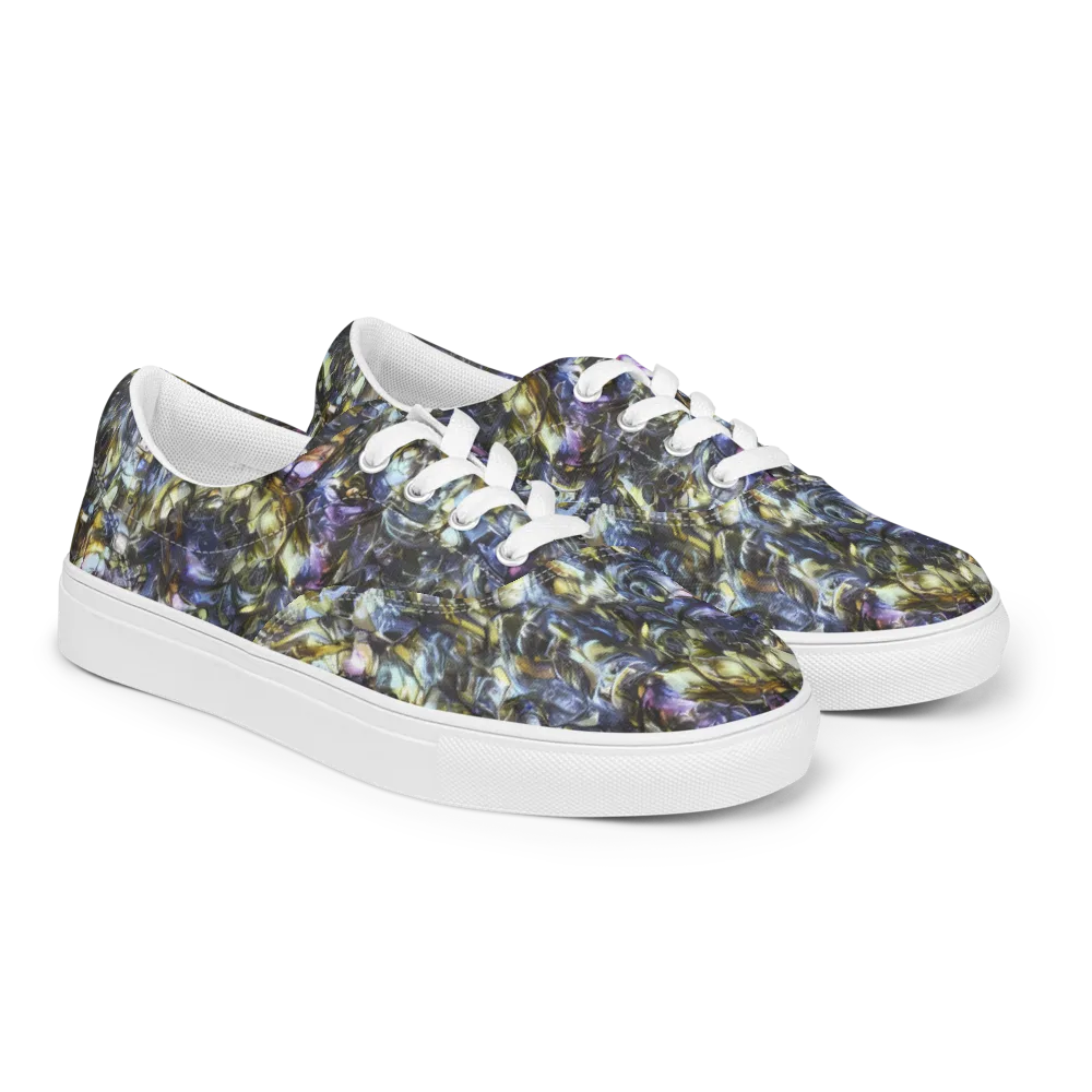 Indigo Alchemy on Men's Lace-Up Canvas Shoes — Right Front