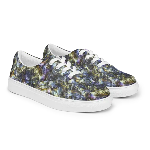 Indigo Alchemy on a Men's Lace-Up Canvas Shoes