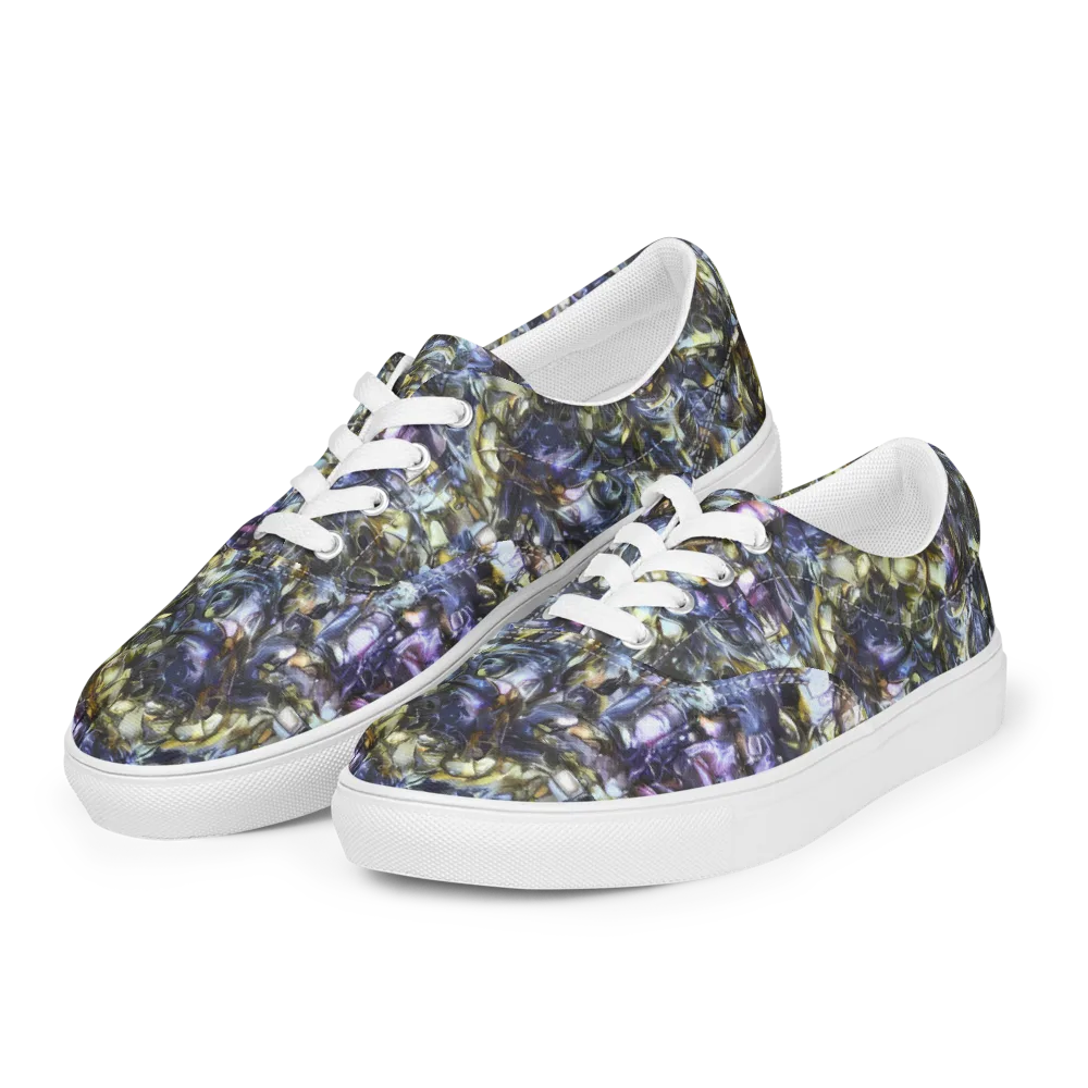 Indigo Alchemy on Men's Lace-Up Canvas Shoes — Left Front