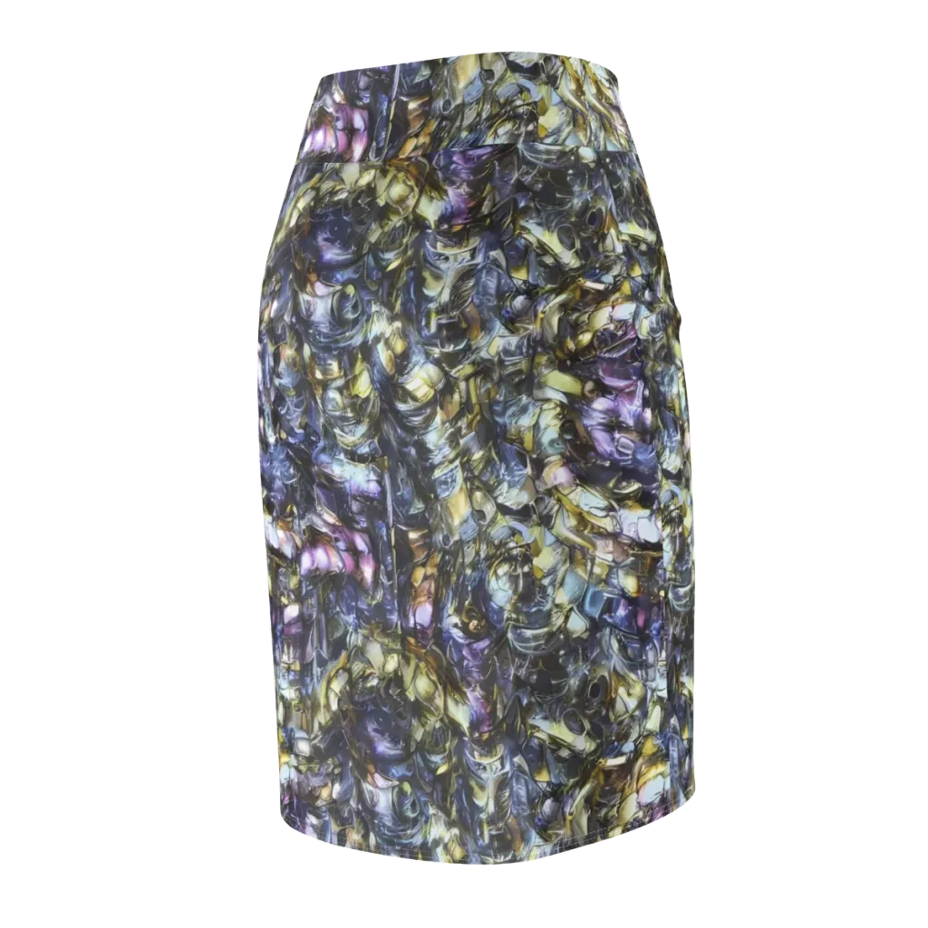 Indigo Alchemy on Pencil Skirt — Back Side