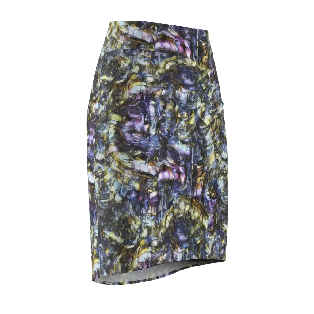 Indigo Alchemy on Pencil Skirt — Front Side
