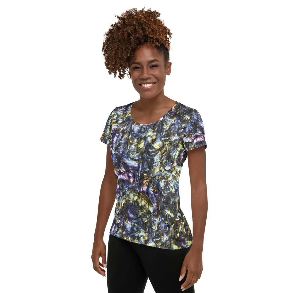 Indigo Alchemy on Women's Athletic T-Shirt — Left