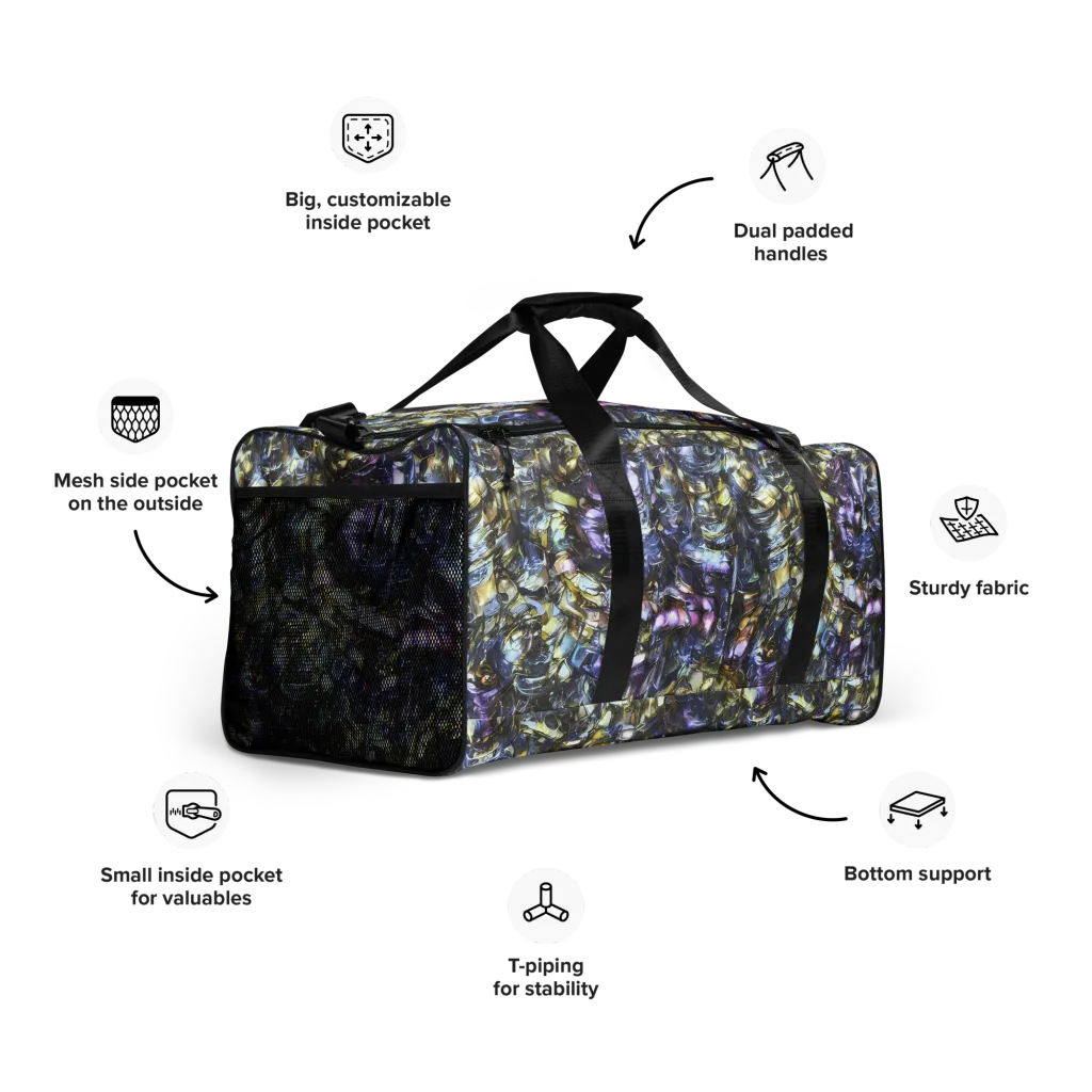 Indigo Alchemy on Duffle Bag — Right Front