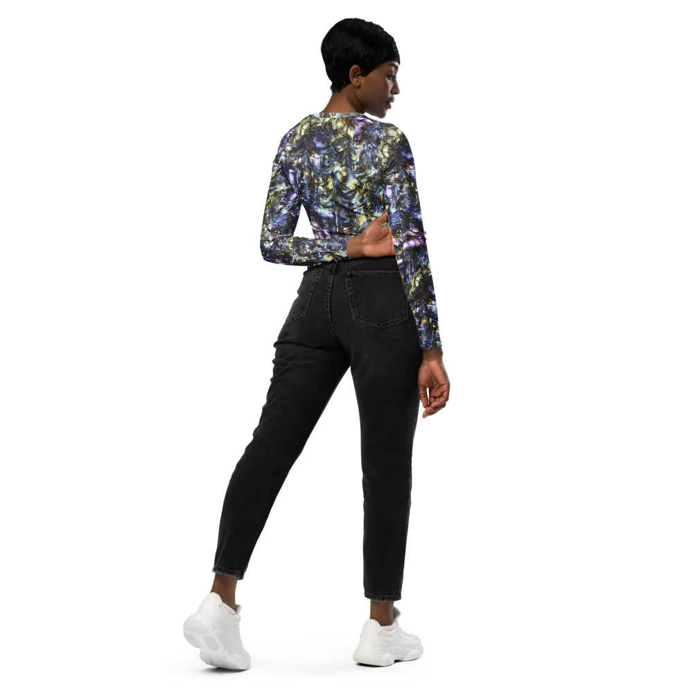 Indigo Alchemy on Long Sleeve Crop Top — Right Back