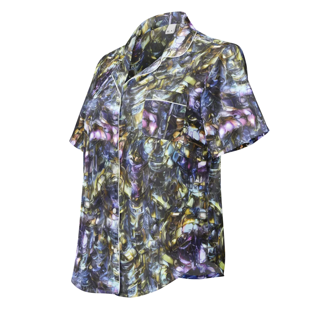 Indigo Alchemy on Women's Short Sleeve Pajama Top — Left Front