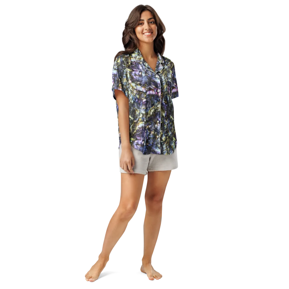Indigo Alchemy on Women's Short Sleeve Pajama Top — Front