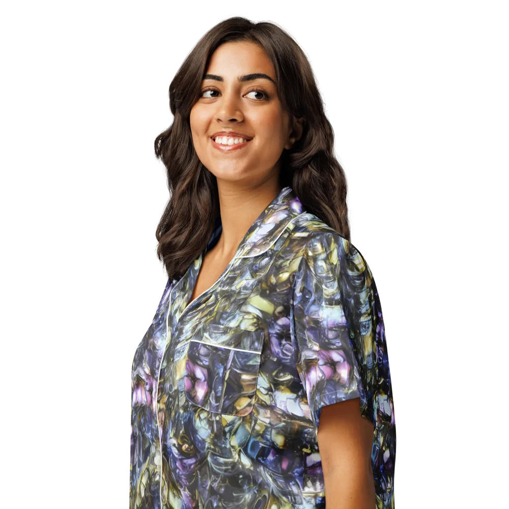 Indigo Alchemy on Women's Short Sleeve Pajama Top — Left Front