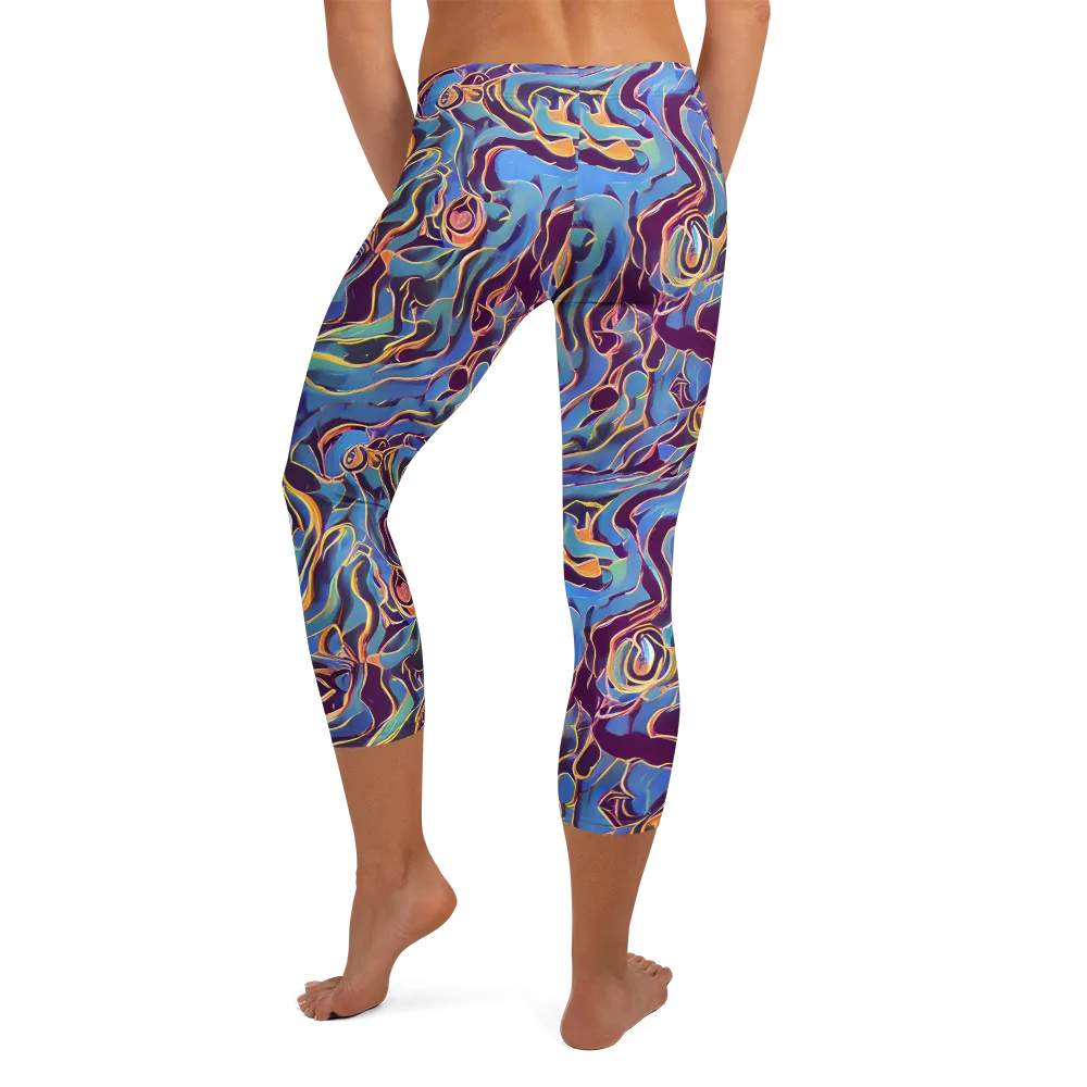 Sapphire Surge on Capri Leggings — Back