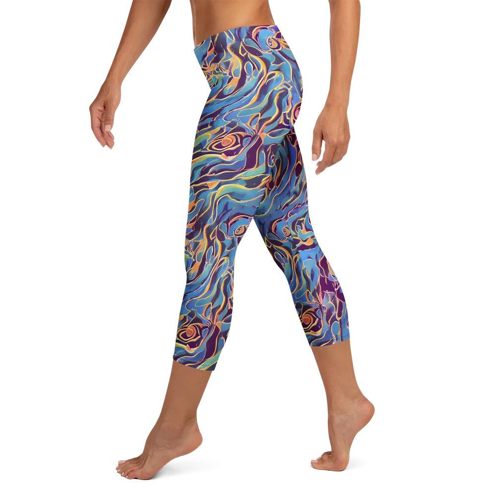 Sapphire Surge on Capri Leggings — Left