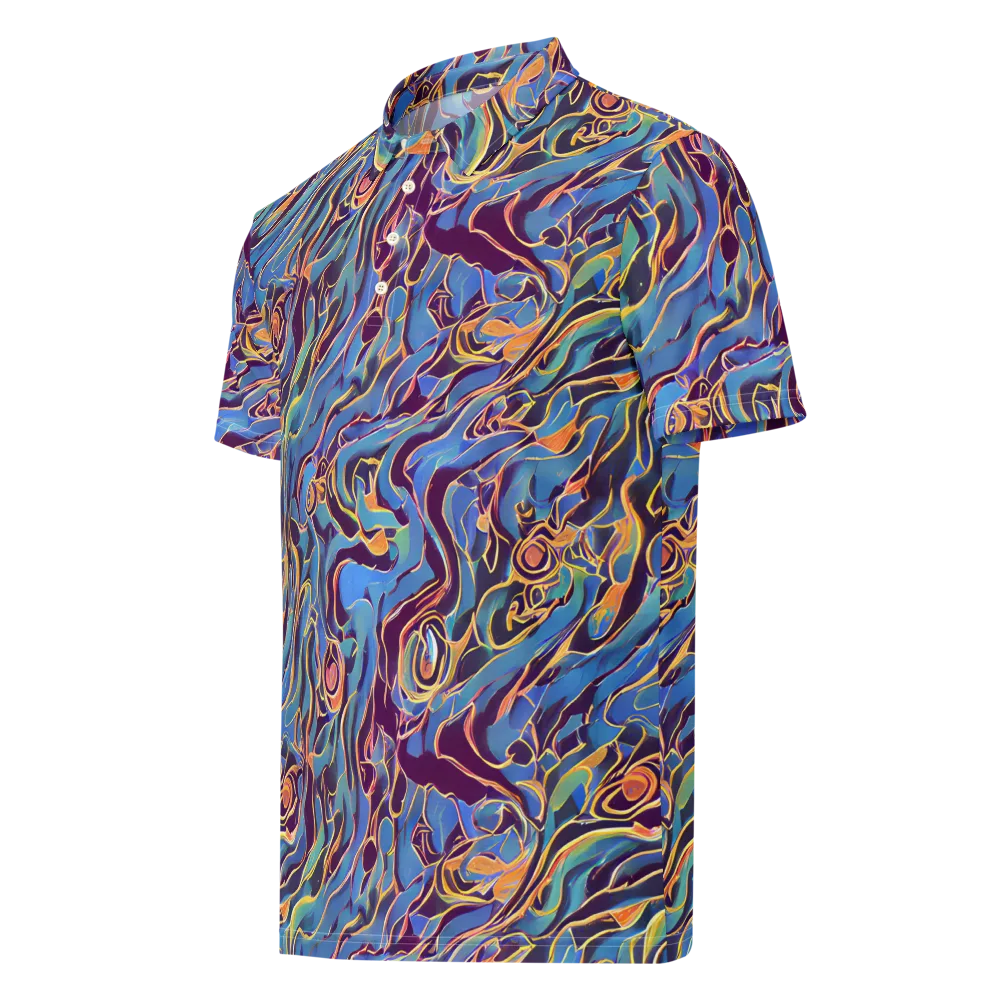 Sapphire Surge on Men's Slim Fit Polo Shirt — Left Front
