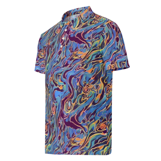 Sapphire Surge on a Men's Slim Fit Polo Shirt