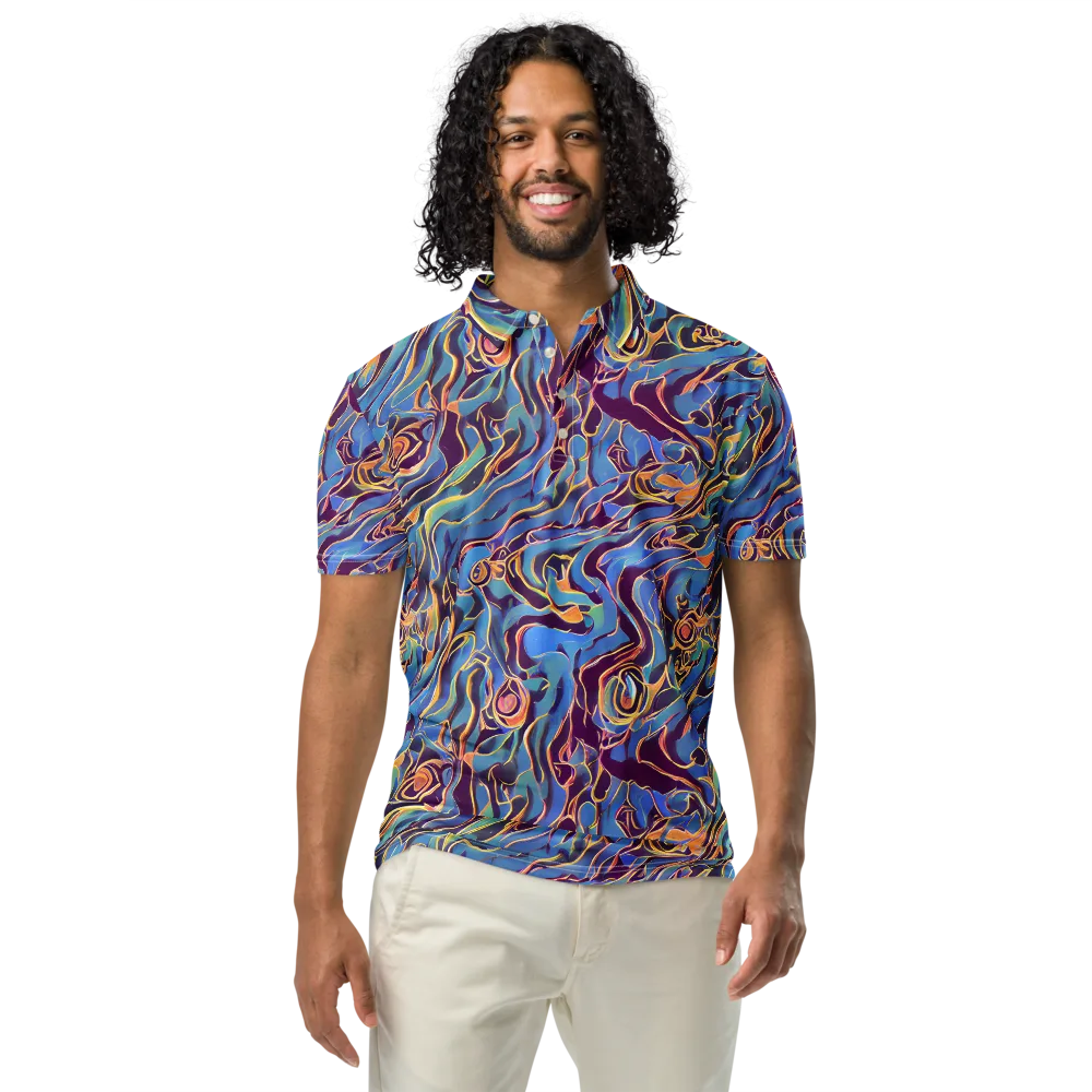Sapphire Surge on Men's Slim Fit Polo Shirt — Front