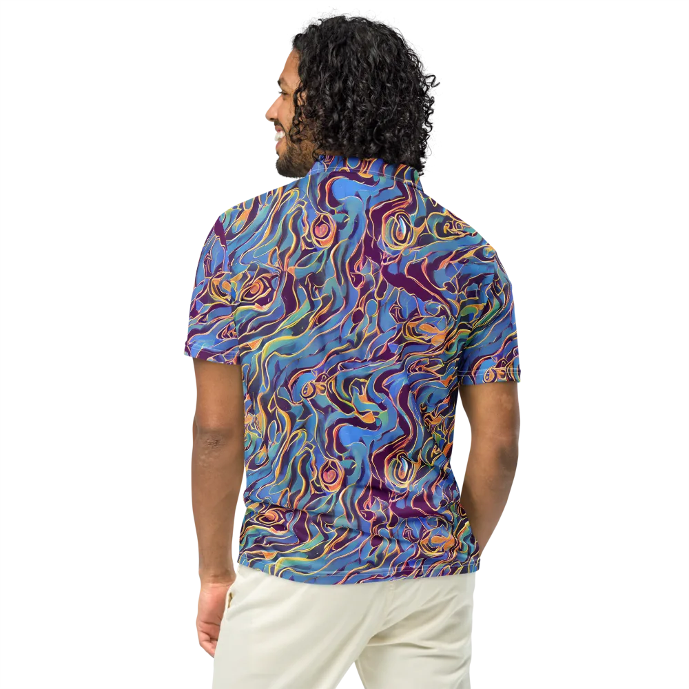 Sapphire Surge on Men's Slim Fit Polo Shirt — Back