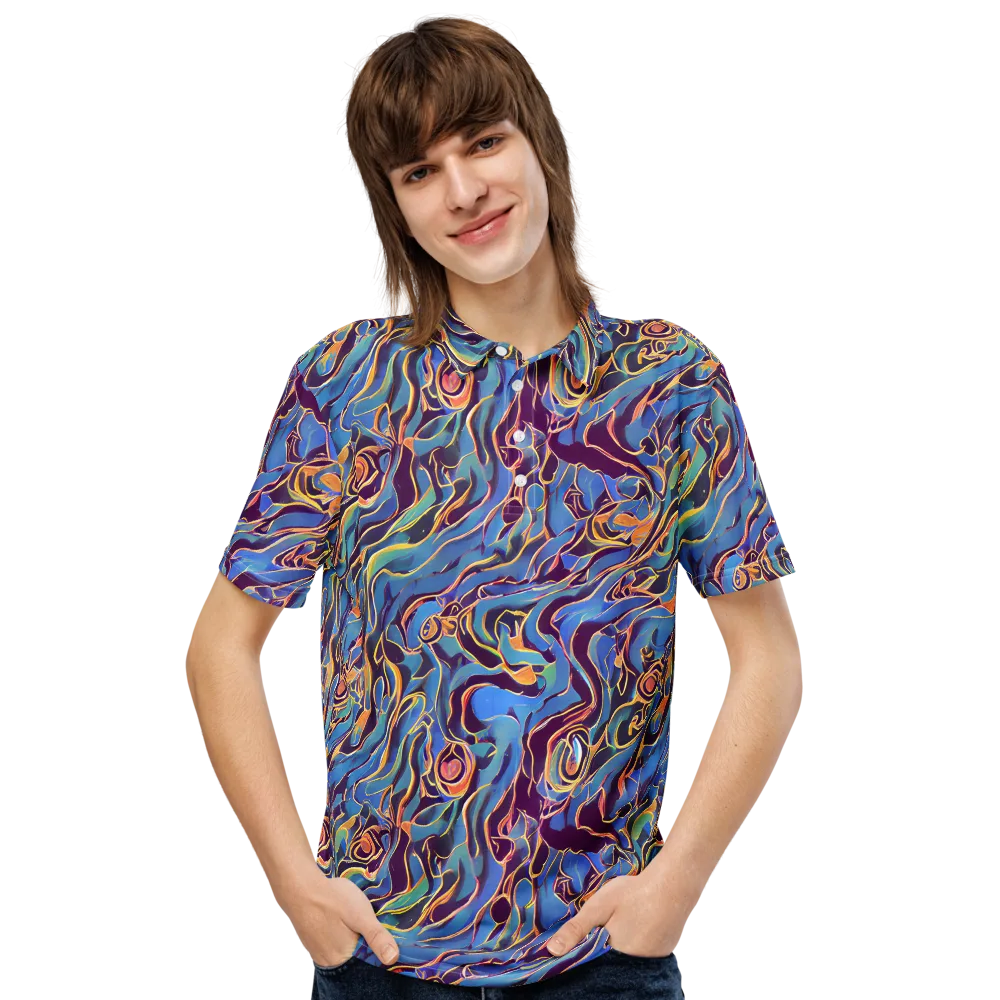Sapphire Surge on Men's Slim Fit Polo Shirt — Front