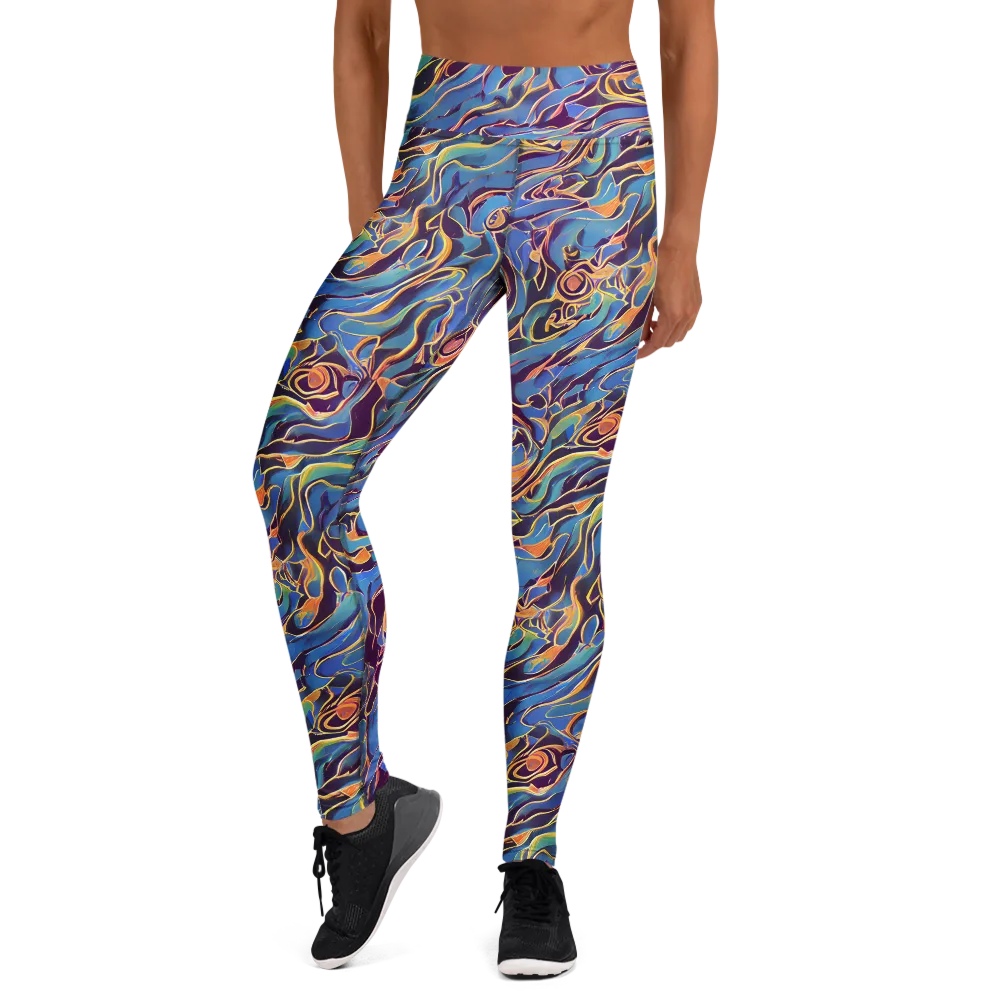 Sapphire Surge on Yoga Leggings — Front