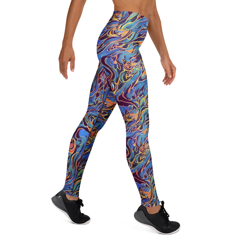 Sapphire Surge on Yoga Leggings — Right