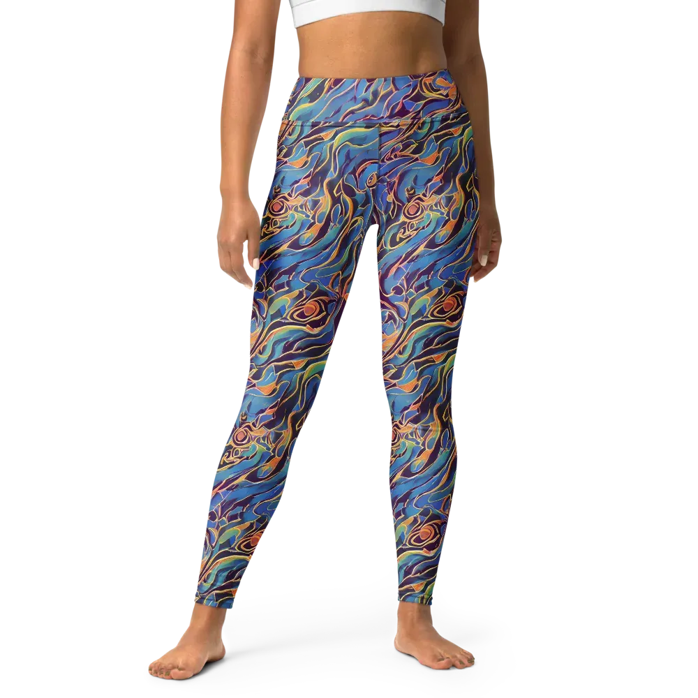 Sapphire Surge on Yoga Leggings — Front