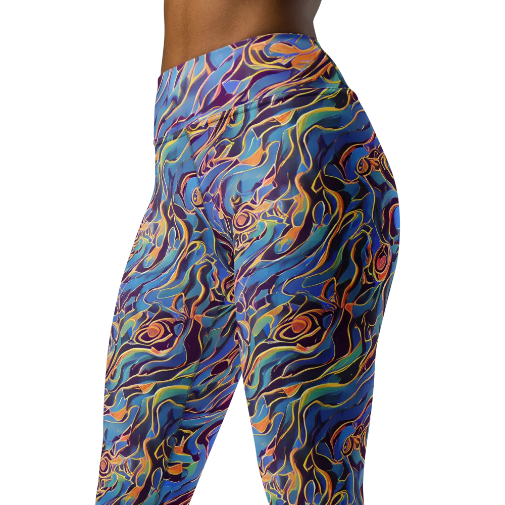Sapphire Surge on Yoga Leggings — Left Front