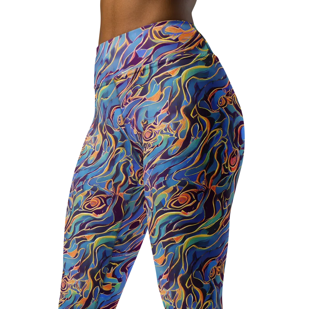 Sapphire Surge on Yoga Leggings — Left Front