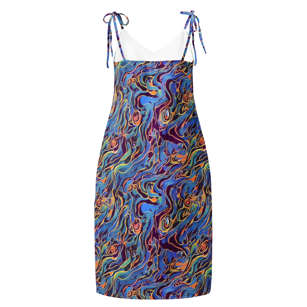 Sapphire Surge on Slip Dress — Back