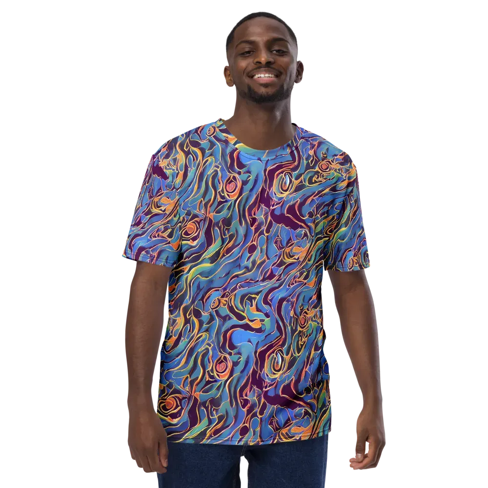 Sapphire Surge on Men's Crew Neck T-Shirt — Front