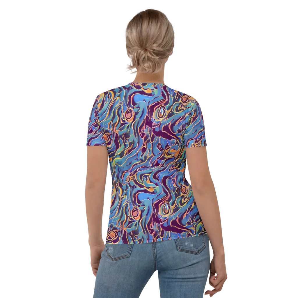 Sapphire Surge on Women's Crew Neck T-Shirt — Back