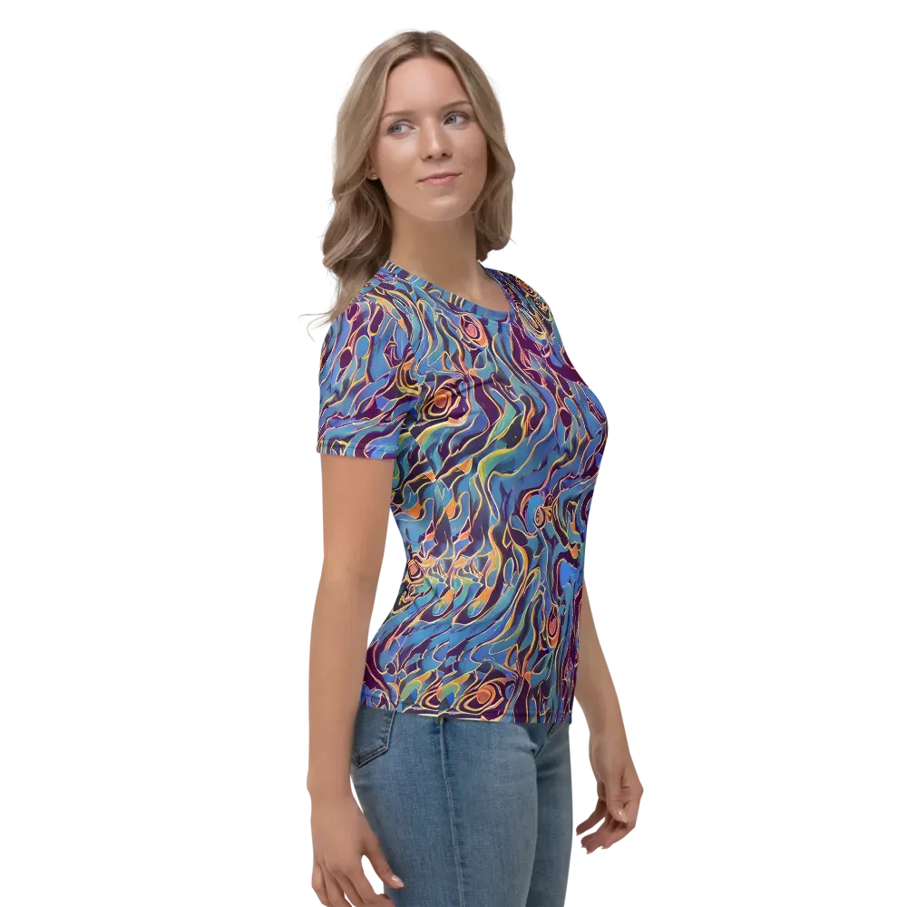 Sapphire Surge on Women's Crew Neck T-Shirt — Right