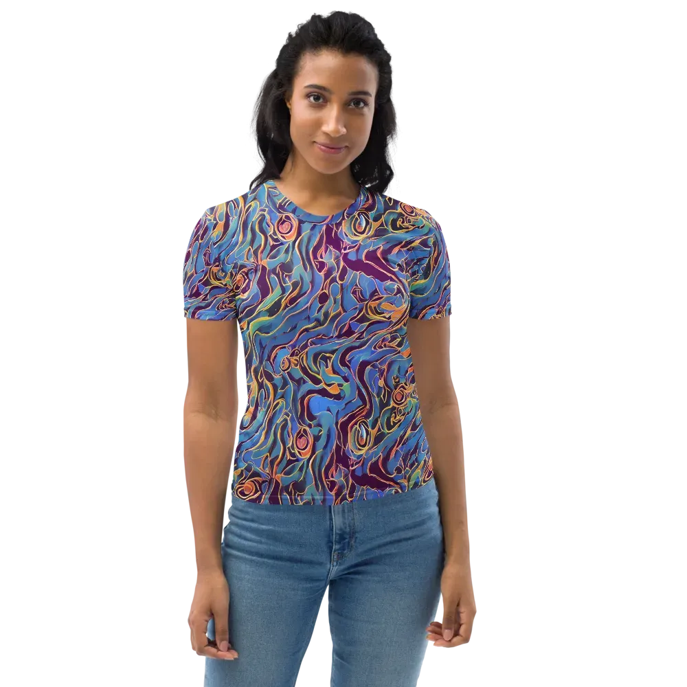 Sapphire Surge on Women's Crew Neck T-Shirt — Front