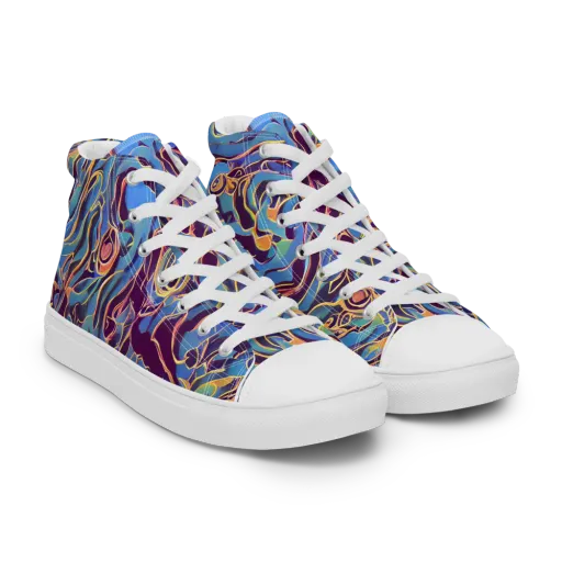 Sapphire Surge on a Women's High Top Canvas Shoes