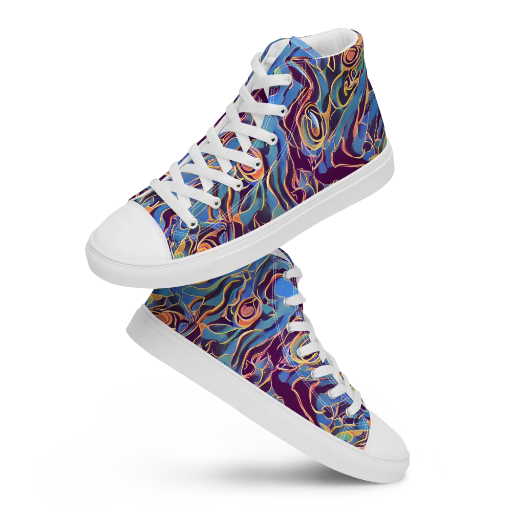 Sapphire Surge on Women's High Top Canvas Shoes — Front
