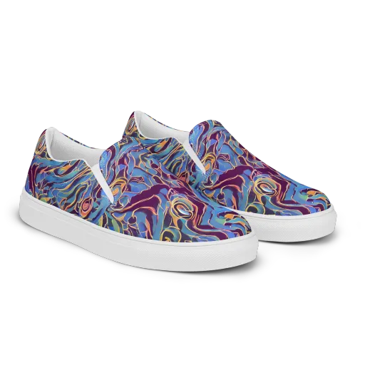 Sapphire Surge on a Men's Slip-On Canvas Shoes