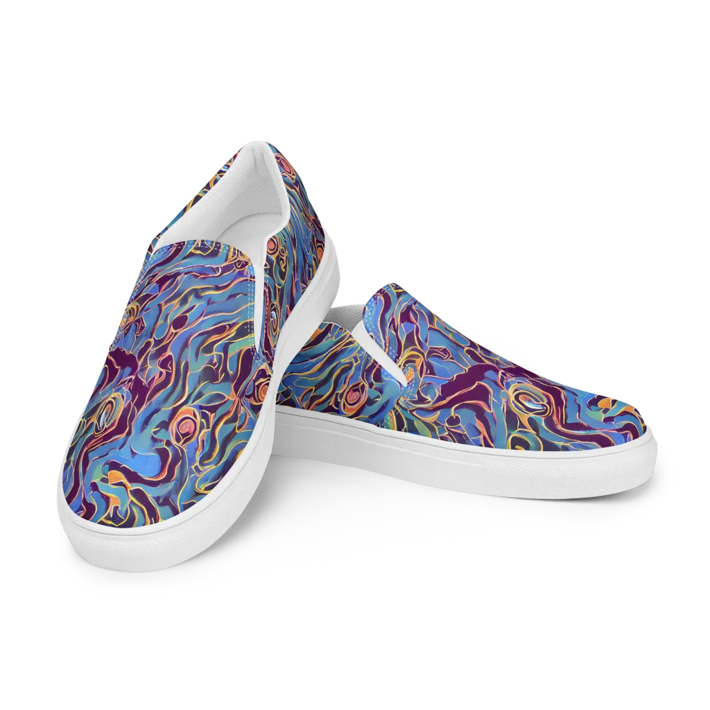Sapphire Surge on Men's Slip-On Canvas Shoes — Left Front