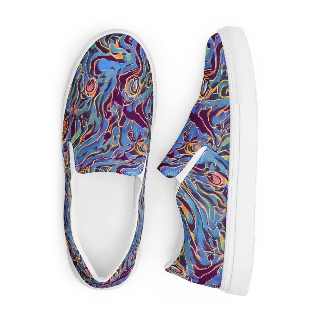 Sapphire Surge on Men's Slip-On Canvas Shoes — Front