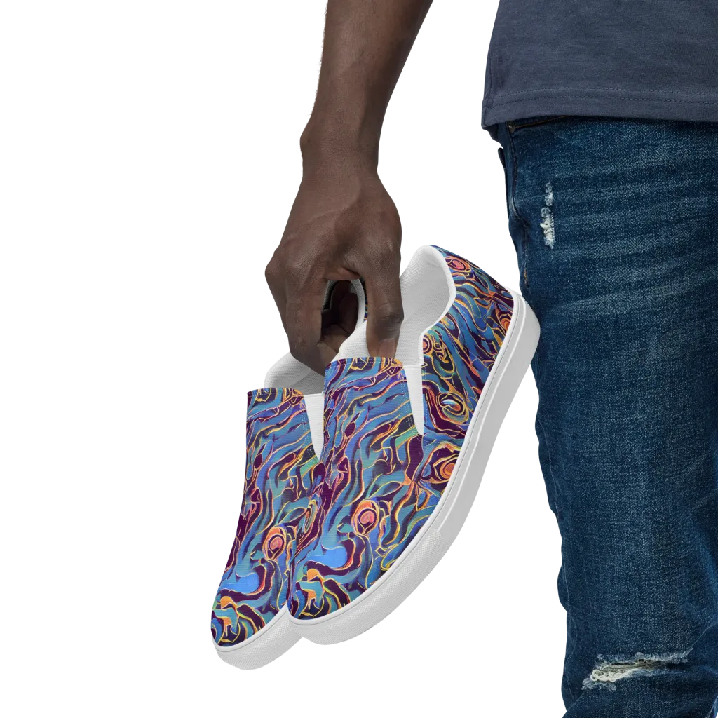 Sapphire Surge on Men's Slip-On Canvas Shoes — Left Front
