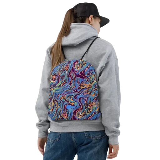 Sapphire Surge on a Drawstring Bag