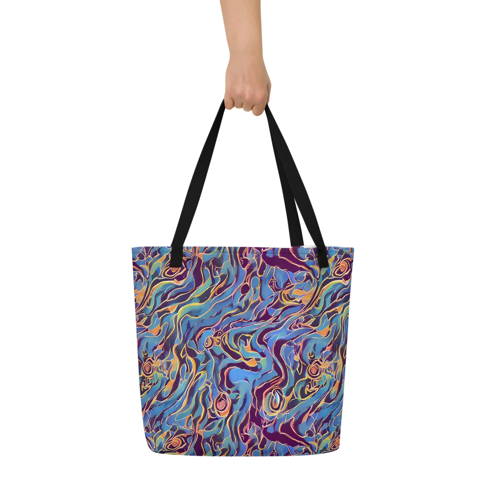 Sapphire Surge on Large Tote Bag W/ Pocket — Front