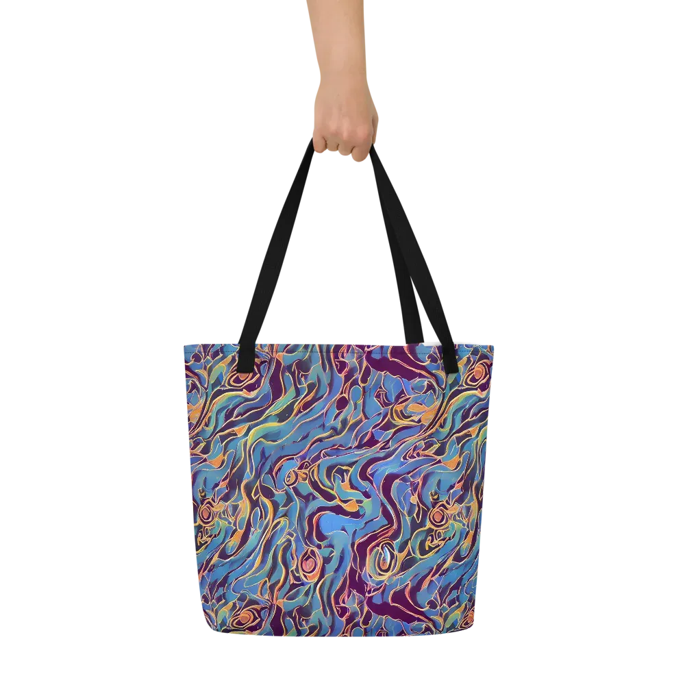 Sapphire Surge on Large Tote Bag W/ Pocket — Front
