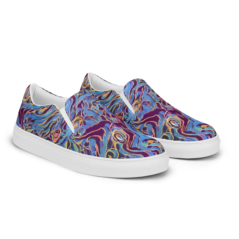 Sapphire Surge on Women's Slip-On Canvas Shoes — Right Front