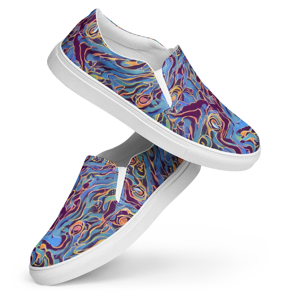 Sapphire Surge on Women's Slip-On Canvas Shoes — Front
