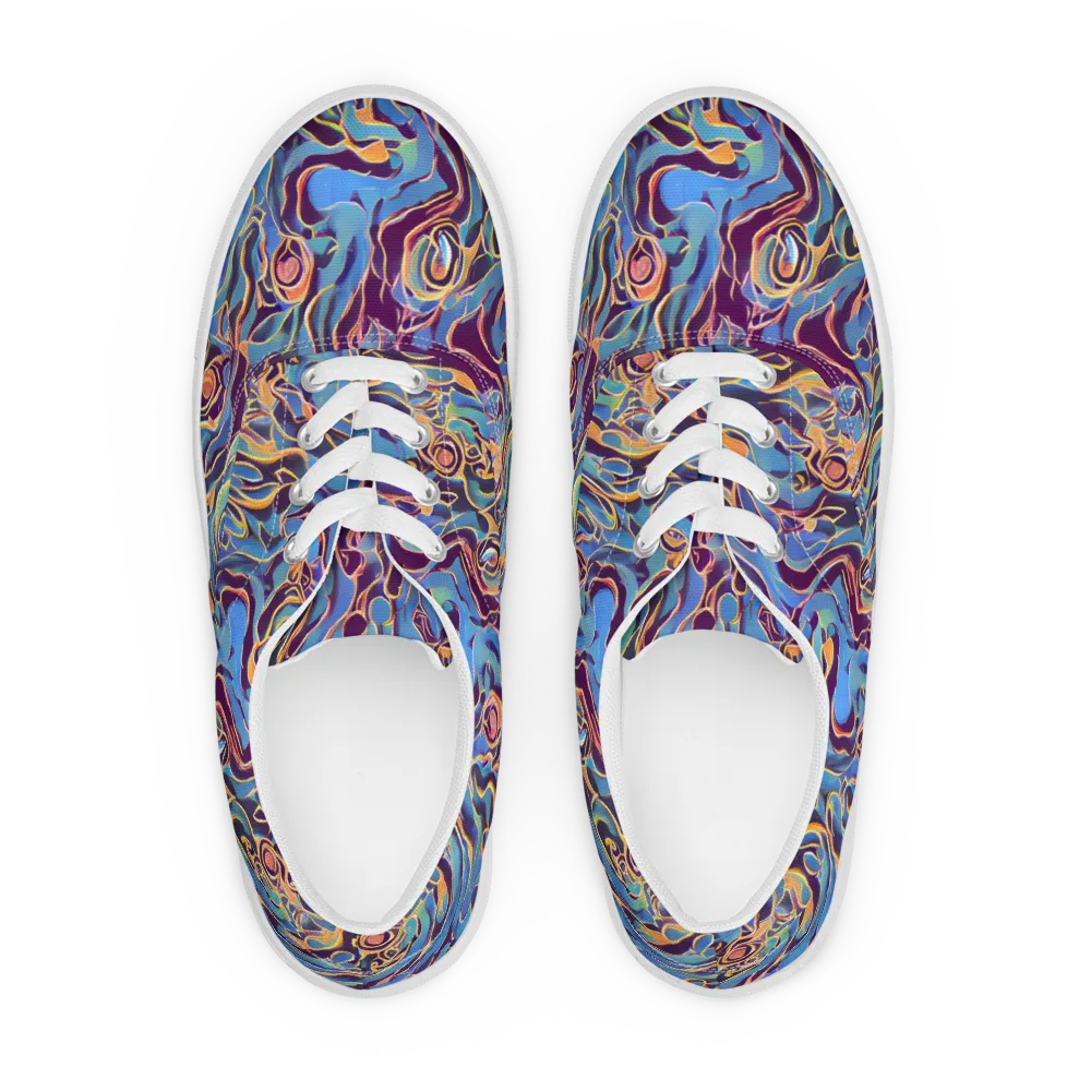 Sapphire Surge on Men's Lace-Up Canvas Shoes — Front
