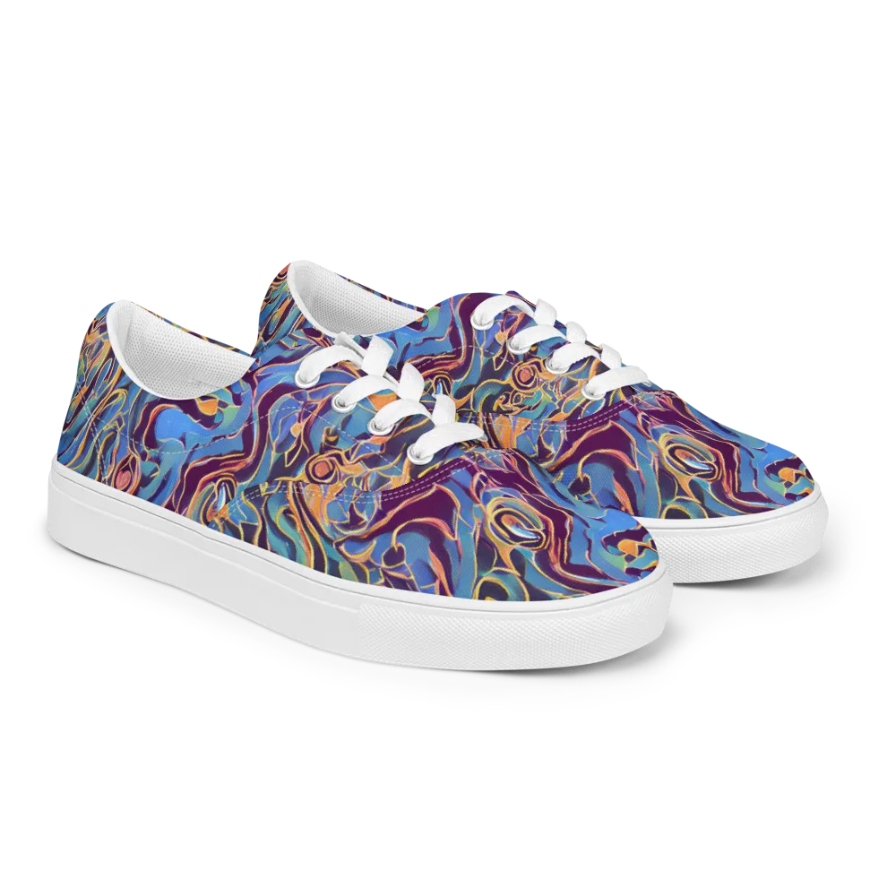 Sapphire Surge on Men's Lace-Up Canvas Shoes — Right Front