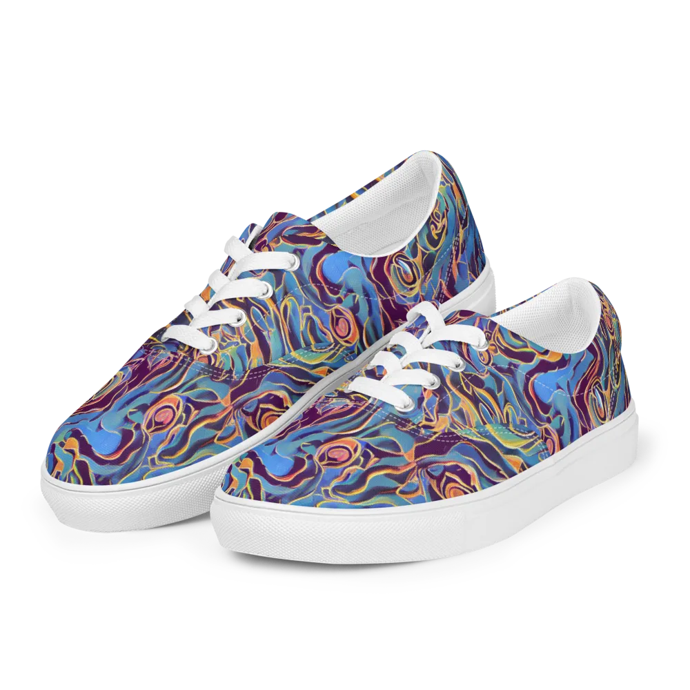 Sapphire Surge on Men's Lace-Up Canvas Shoes — Left Front