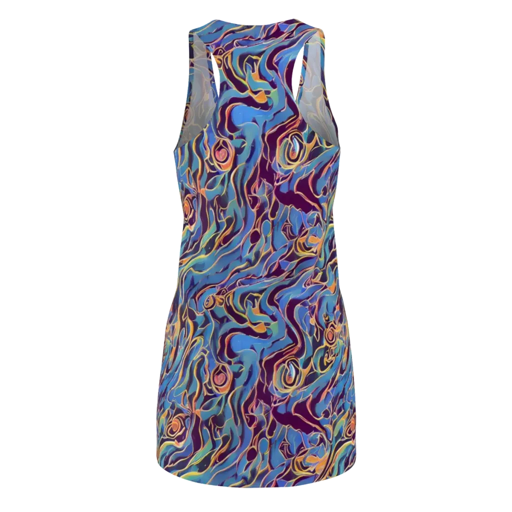 Sapphire Surge on Racerback Dress — Back