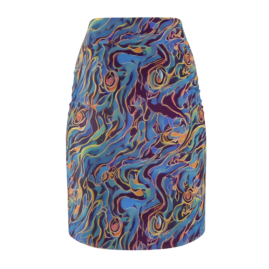 Sapphire Surge on Pencil Skirt — Back