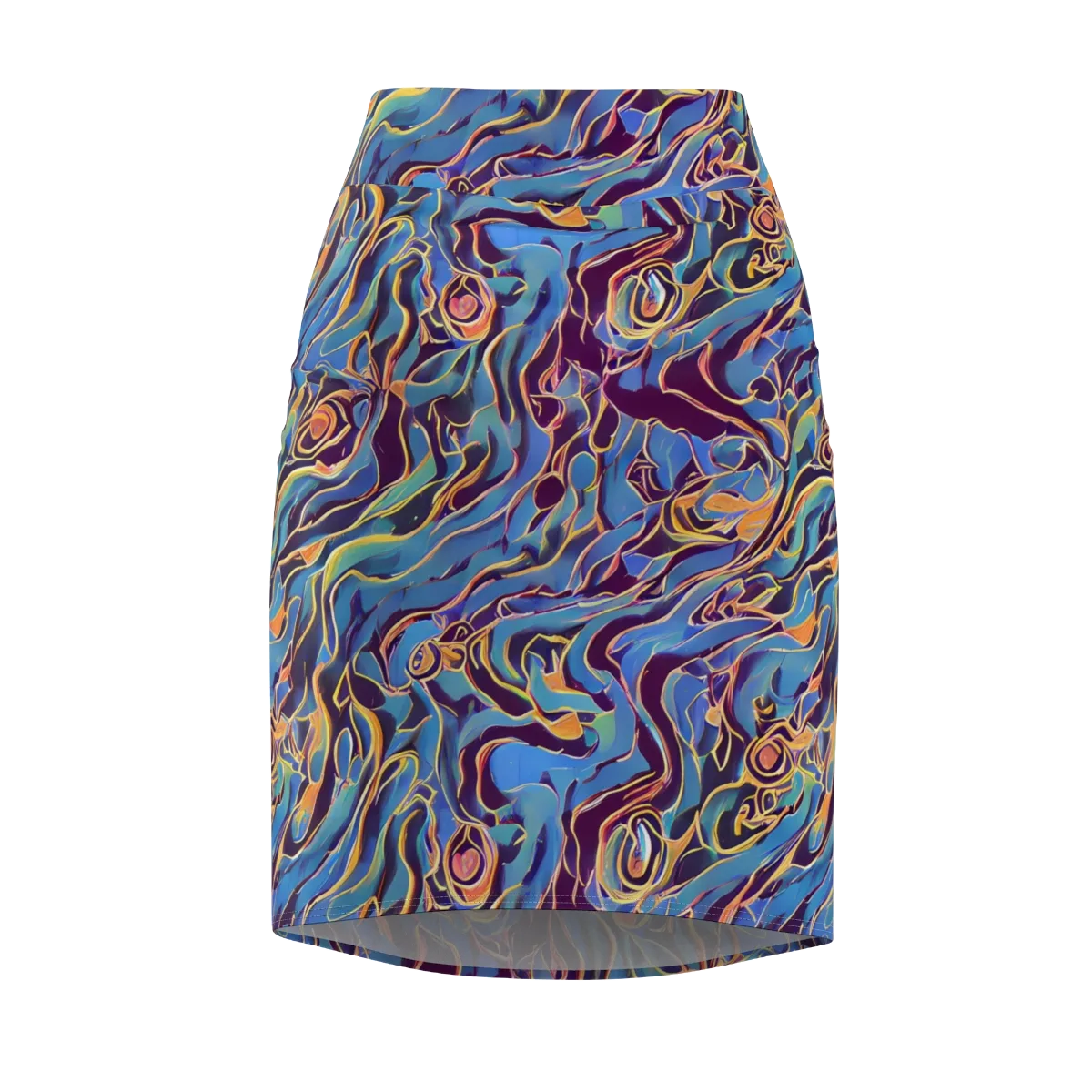 Sapphire Surge on Pencil Skirt — Front