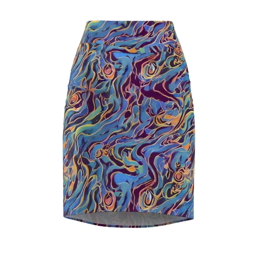 Sapphire Surge on a Pencil Skirt