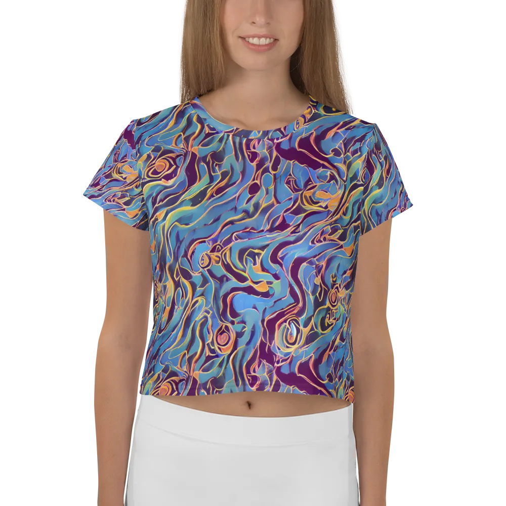 Sapphire Surge on Crop Tee — Front