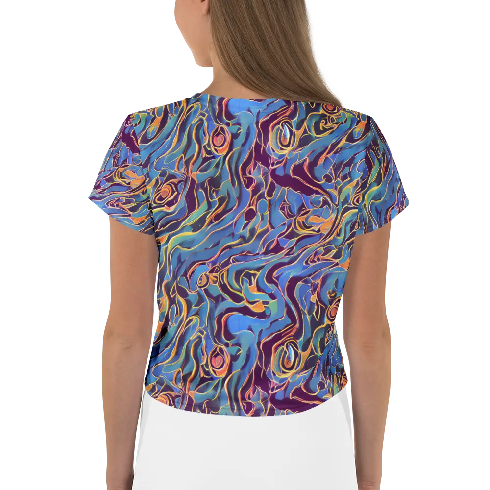 Sapphire Surge on Crop Tee — Back
